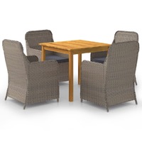  5 Piece Garden Dining Set Brown