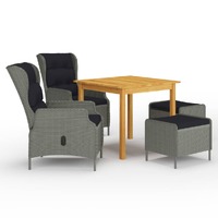 5 Piece Garden Dining Set Light Grey