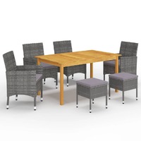  7 Piece Garden Dining Set Grey