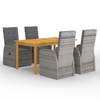  5 Piece Garden Dining Set Grey