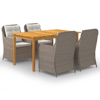 5 Piece Garden Dining Set Brown