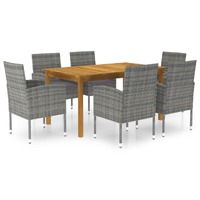  7 Piece Garden Dining Set Grey