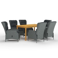  7 Piece Garden Dining Set Light Grey