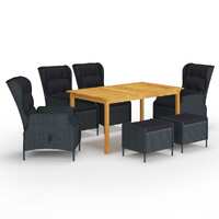  7 Piece Garden Dining Set Dark Grey