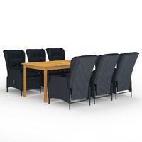 7 Piece Garden Dining Set Dark Grey