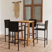  5 Piece Garden Bar Set Brown