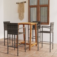  5 Piece Garden Bar Set Grey