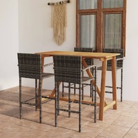  5 Piece Garden Bar Set Grey