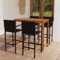  5 Piece Garden Bar Set Brown