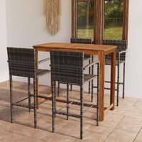  5 Piece Garden Bar Set Grey