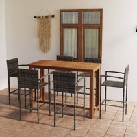  7 Piece Garden Bar Set Grey