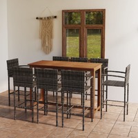  9 Piece Garden Bar Set Grey
