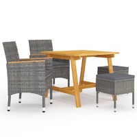  5 Piece Garden Dining Set Grey