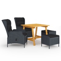  5 Piece Garden Dining Set Dark Grey