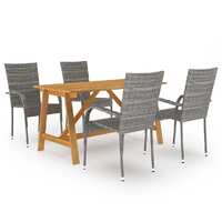  5 Piece Garden Dining Set Grey