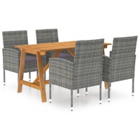  5 Piece Garden Dining Set Grey