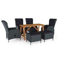 7 Piece Garden Dining Set Dark Grey