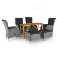  7 Piece Garden Dining Set Light Grey