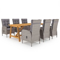  7 Piece Garden Dining Set Grey