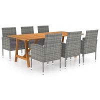  7 Piece Garden Dining Set Grey