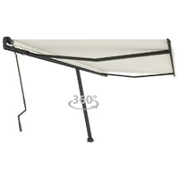  Freestanding Manual Retractable Awning 400x300 cm Cream