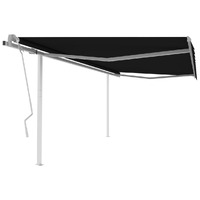  Manual Retractable Awning with Posts 4.5x3 m Anthracite