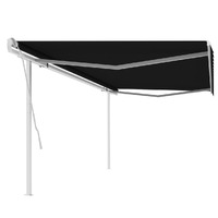  Manual Retractable Awning with Posts 5x3 m Anthracite