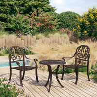  3 Piece Bistro Set Cast Aluminium Bronze