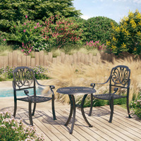  3 Piece Bistro Set Cast Aluminium Black