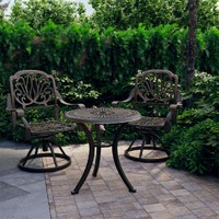  3 Piece Bistro Set Cast Aluminium Bronze