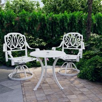  3 Piece Bistro Set Cast Aluminium White