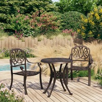  3 Piece Bistro Set Cast Aluminium Bronze