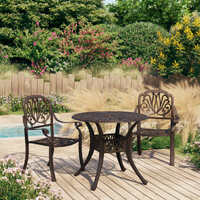  3 Piece Bistro Set Cast Aluminium Bronze