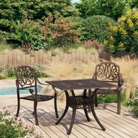  3 Piece Bistro Set Cast Aluminium Bronze
