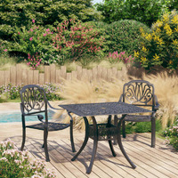  3 Piece Bistro Set Cast Aluminium Black