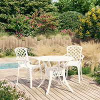  3 Piece Bistro Set Cast Aluminium White