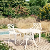  3 Piece Bistro Set Cast Aluminium White