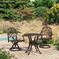  3 Piece Bistro Set Cast Aluminium Bronze