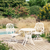  3 Piece Bistro Set Cast Aluminium White
