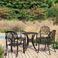  5 Piece Bistro Set Cast Aluminium Bronze