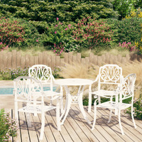  5 Piece Bistro Set Cast Aluminium White