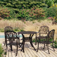  5 Piece Bistro Set Cast Aluminium Bronze
