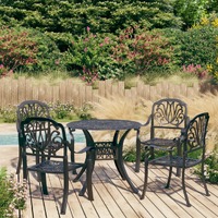  5 Piece Bistro Set Cast Aluminium Black