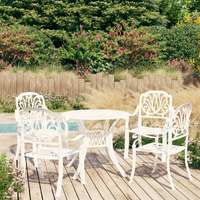  5 Piece Bistro Set Cast Aluminium White