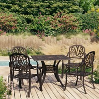  5 Piece Bistro Set Cast Aluminium Bronze