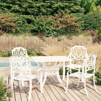  5 Piece Bistro Set Cast Aluminium White