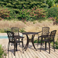  5 Piece Bistro Set Cast Aluminium Bronze