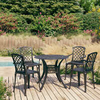  5 Piece Bistro Set Cast Aluminium Black