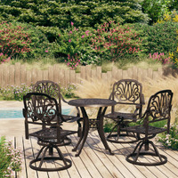  5 Piece Bistro Set Cast Aluminium Bronze