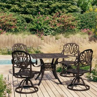  5 Piece Bistro Set Cast Aluminium Bronze